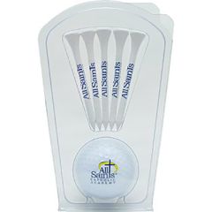 1 Golf Ball 5 Tees in Clear Pack
