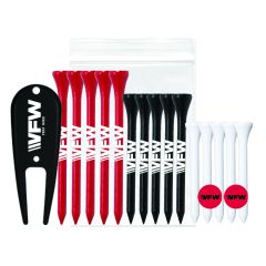 (5) 2 3/4" Golf Tees  & (5) 3 1/4" Golf Tees in Polybag