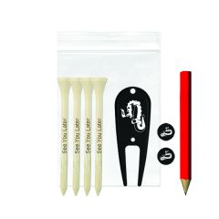 Polybag 4 Tees 2 Ball Markers 1 Divot Tool 1 Pencil