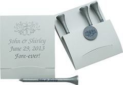 Wedding Long Golf Tees & Markers Matchbook Pack