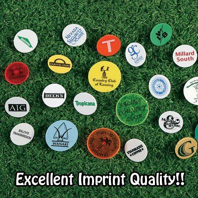 variety of custom golf markers and ball markers